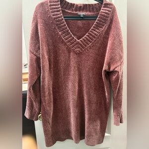 Express V-Neck Sweater - Dusty Rose